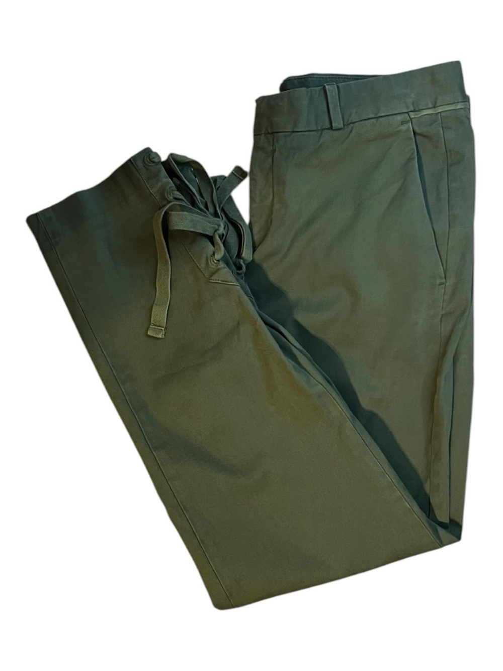Banana Republic Avery Lace-Up Ankle Chino Pants Olive Green Size 0 - Picture 4 of 6